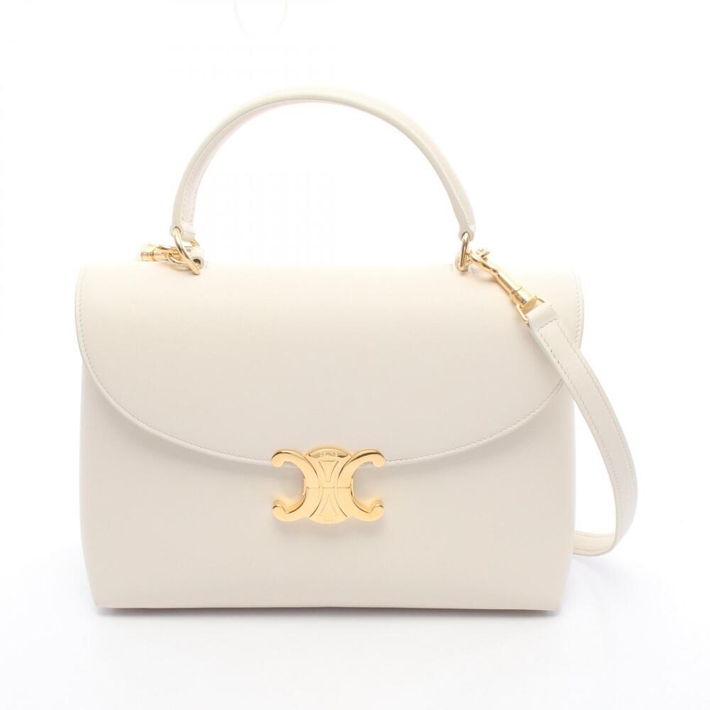 Celine Nino Handbag White Leather